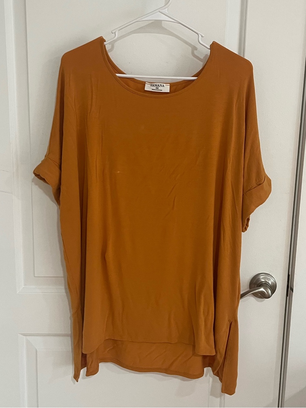 Zenana Outfitters Rust Orange Short Sleeve Tunic